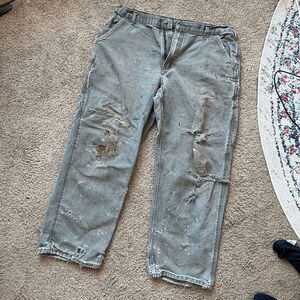 VTG Carhartt Thrashed Workwear Pants Paint Splatter Distressed USA Made 38x30